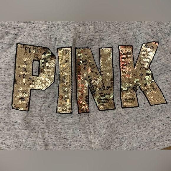 NEW PINK VS RETRO BLING GRAY SHORTS LARGE - Picture 4 of 8